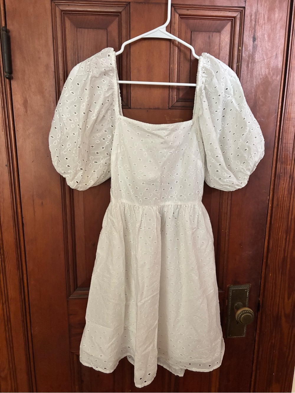 a new day White Eyelet Puff-Sleeve Mini Dress